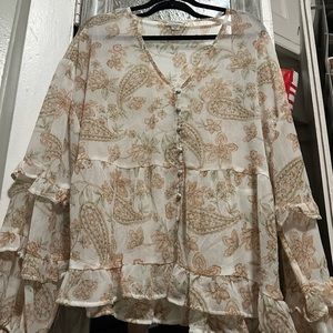 American Eagle Sheer Long Sleeve Top